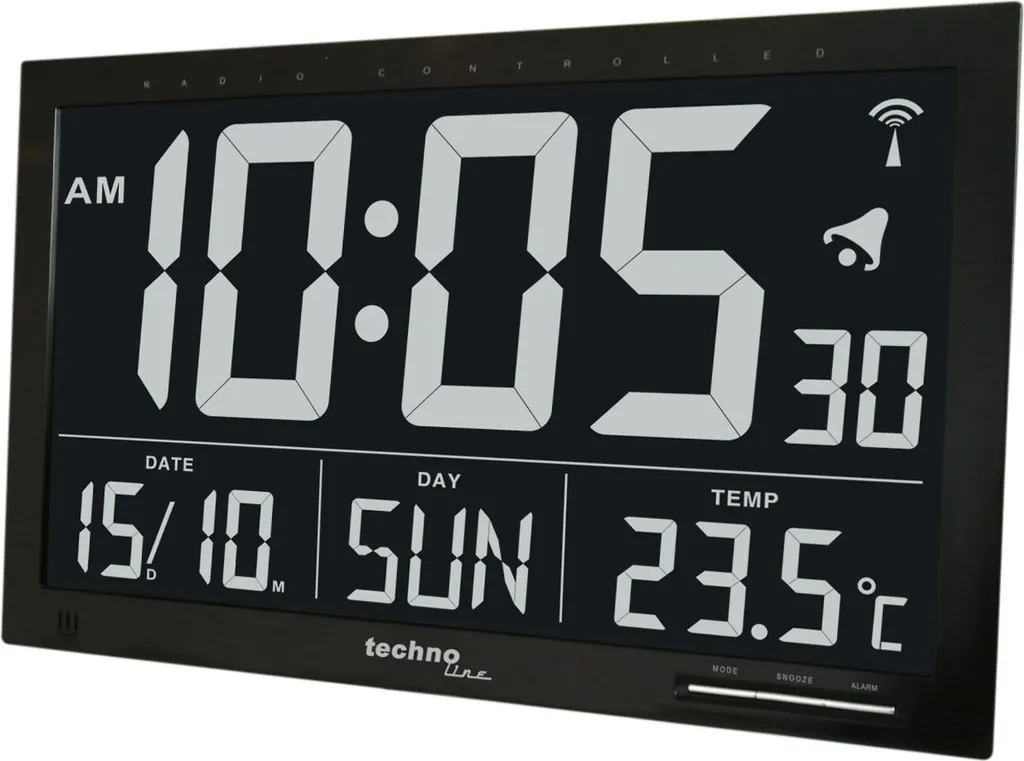 Techno Line WS 8007 Réveil Électronique Rectangulaire Mural et Bureau