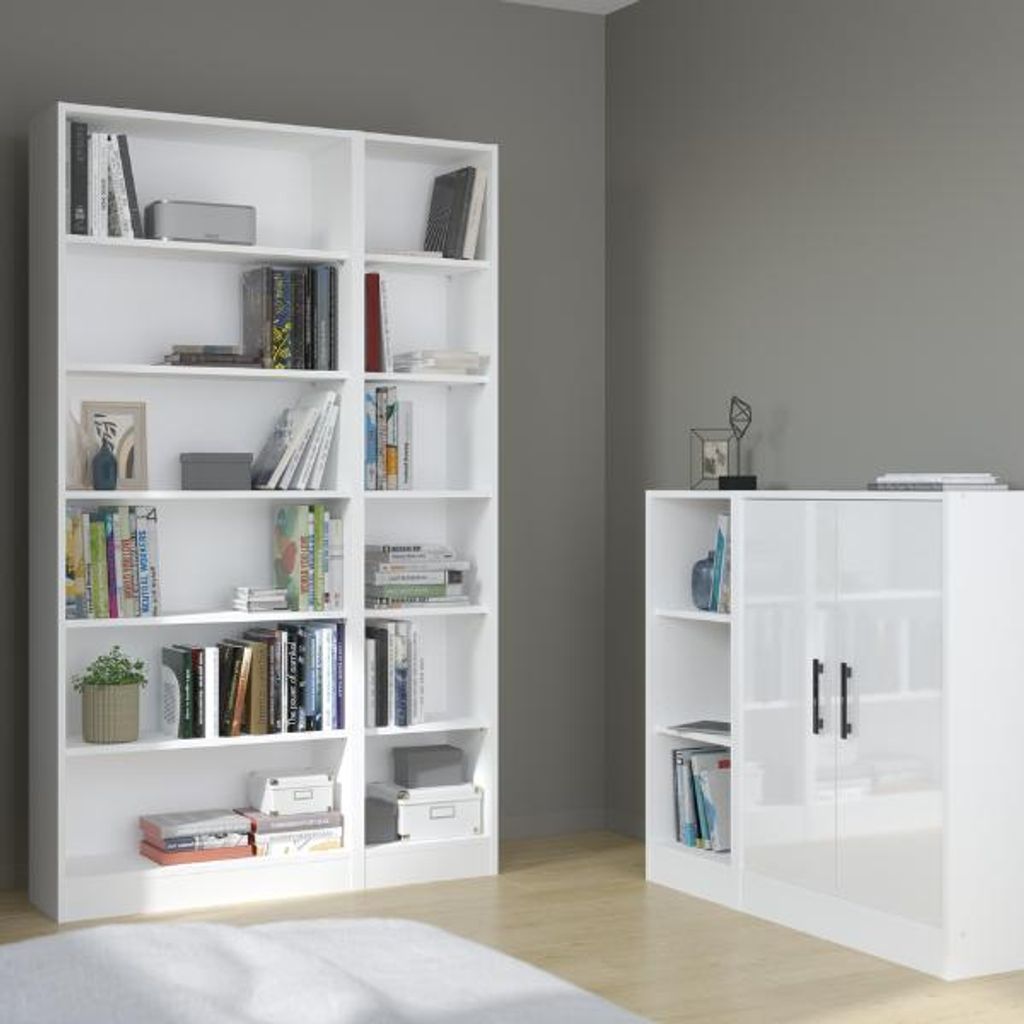 Bibliothèque Hobby 198 cm-5 étagères-blanches Image du produit 