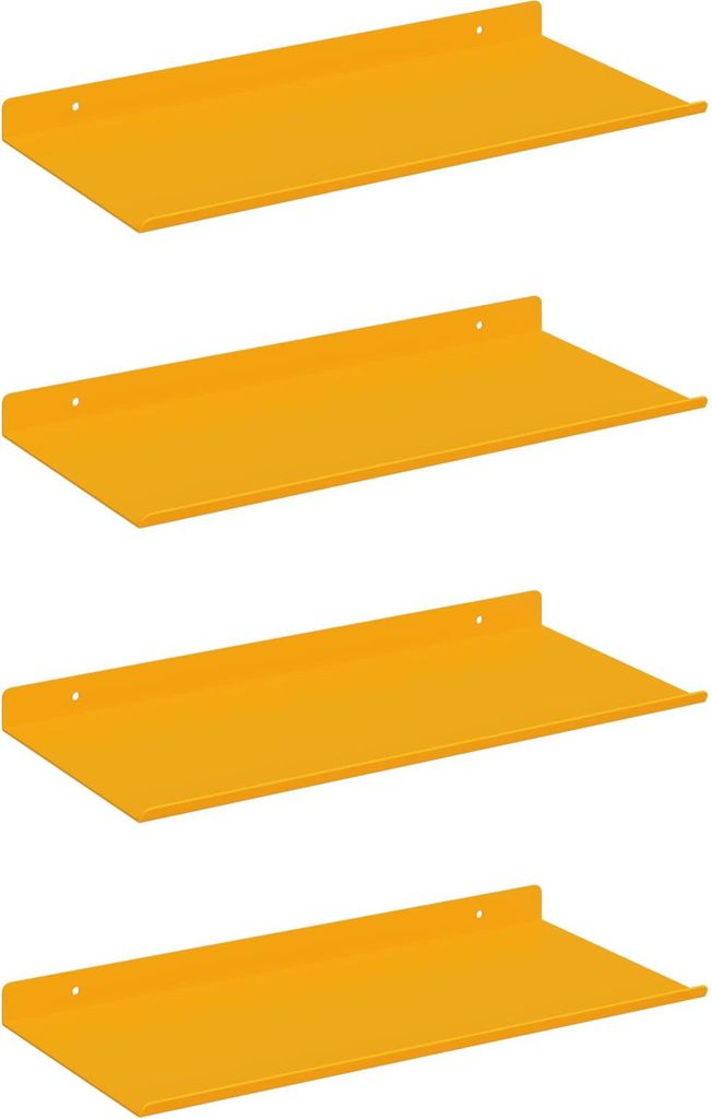 Schwebendes Regal 4 pcs Senfgelb 40 x 18 x 2,5 cm Stahl