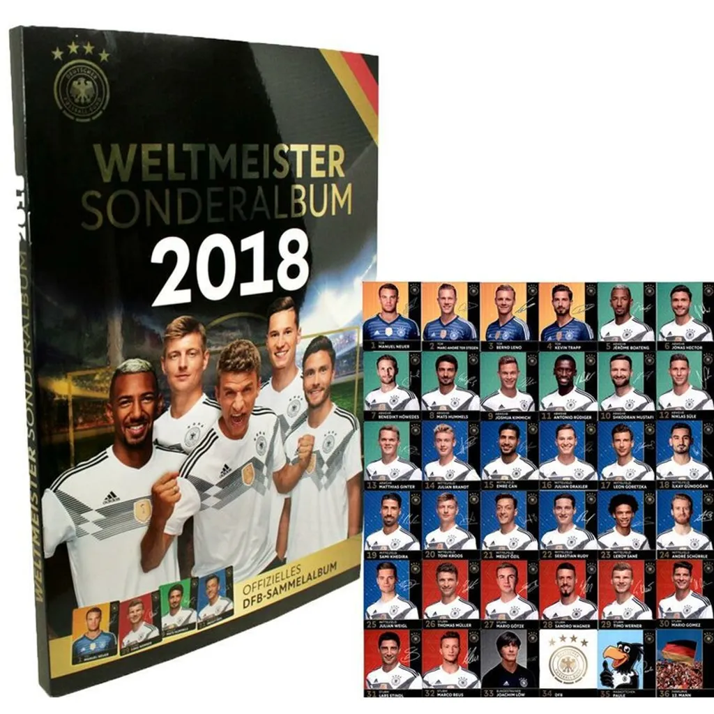 Cartes de Foot REWE 2018 avec Album Officiel en Édition Complète