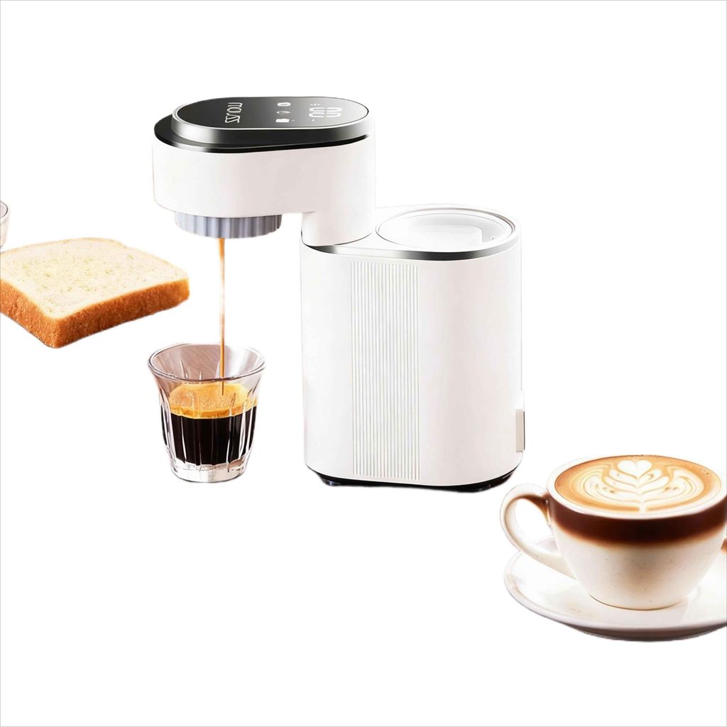 Zimilo Tragbar Mini Kaffeemaschine, 15 Bar Druck, Heiß- und Kaltgetränk, Vorbrühsystem, One-Touch, 11-stufige Temperaturregelung, Weiß