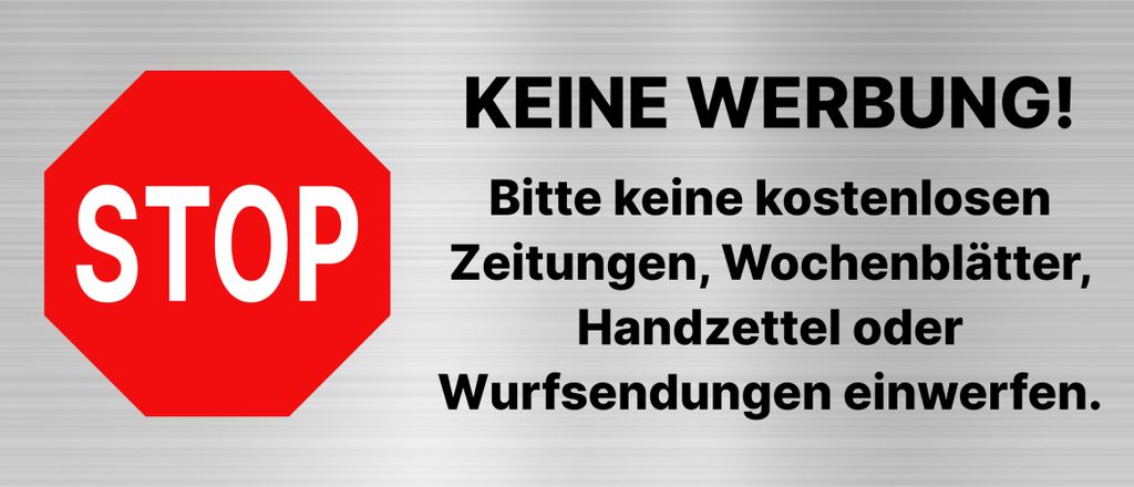 Magnetschild Keine Werbung für Briefkasten 7x3 cm – UV- und Produktbild 1