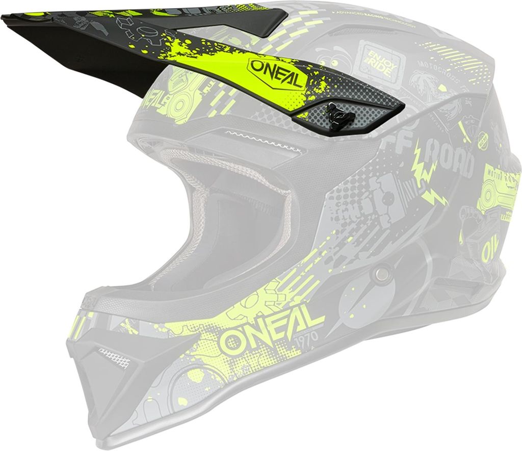 Oneal Visier 1Srs Helm Vibrant Black/Neon Yellow Größe: OS