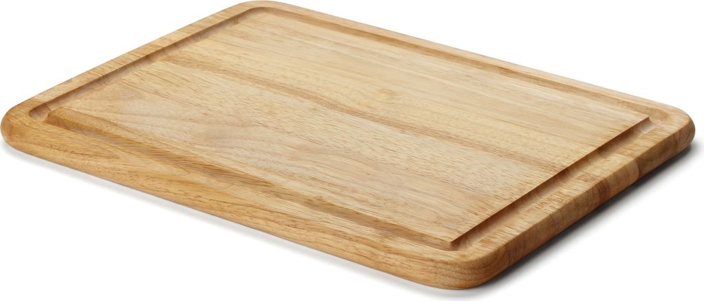 Continenta SALTO Tranchierbrett, Schneidebrett, Küchenbrett, Holzbrett, Gummibaumholz, 36 x 28 cm, 30992