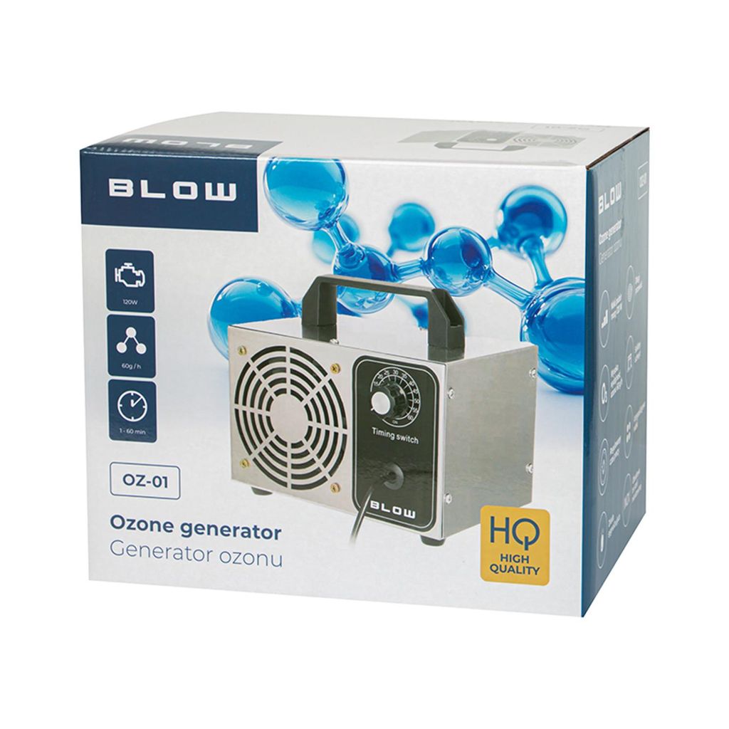 Generátor ozónu BLOW OZ-01 ozonizátor 60 000 mg/h 120 W Obrázok produktu 