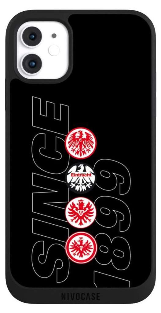 NIVOCASE Handyhülle für Apple iPhone 11 Hülle NIVOpure Case Schwarz Adler Eintracht Frankfurt Logo