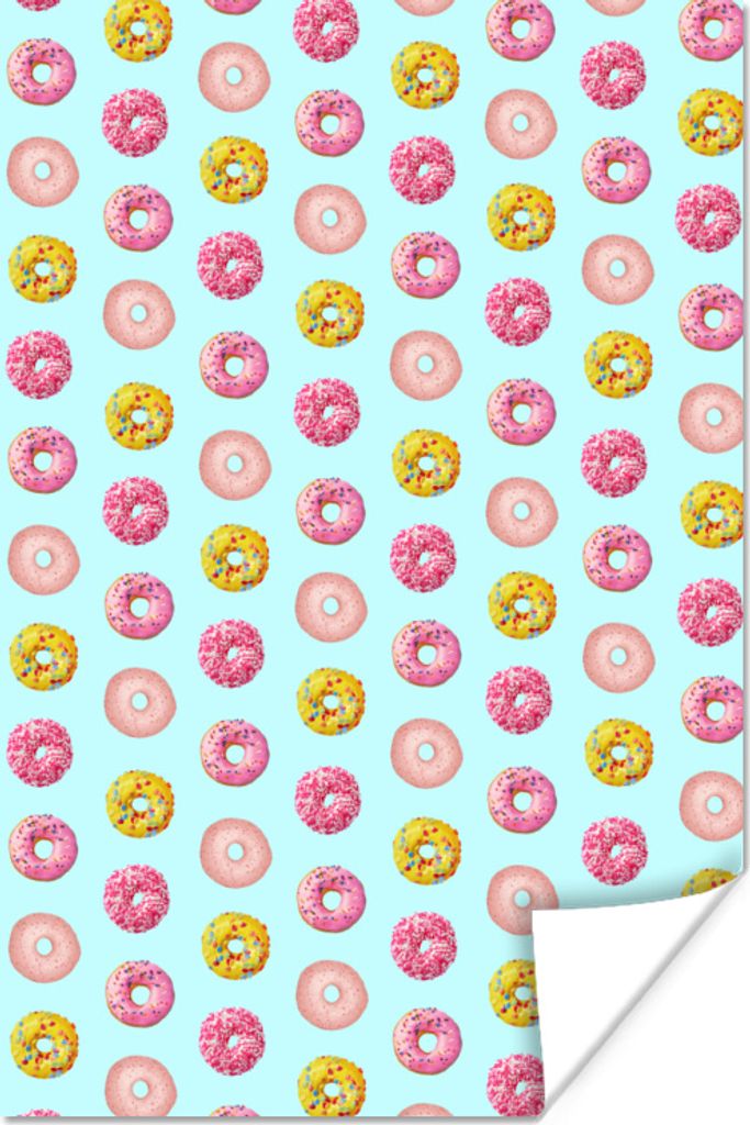 MuchoWow Poster Donut - Muster - Farben 120x180 cm - Kunstposter
