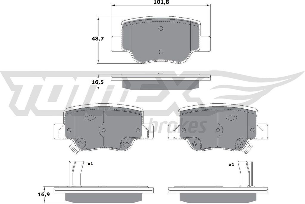 TOMEX brakes Bremsbeläge Satz Hinten Bremsklötze für TOYOTA Verso (R2) TX 17-58