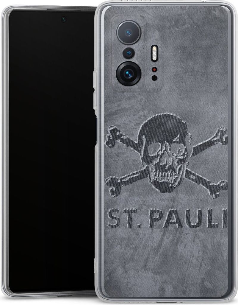 DeinDesign Handyhülle für Xiaomi 11T Pro 5G Silikon Hülle Case Smartphone Schutzhülle Beton FC St. Pauli Logo