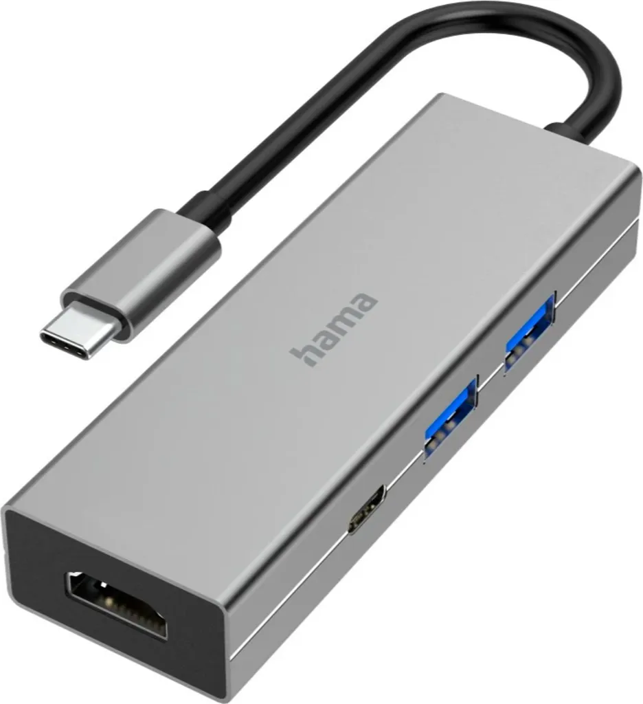 Hama Hub USB Type-C 3.1 Gen 1: 5Gbps, 4K HDMI, 100W PD in Alluminio