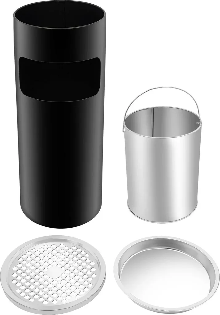 Poubelle de Cuisine Noire Design avec Bac Intérieur Amovible de 30L