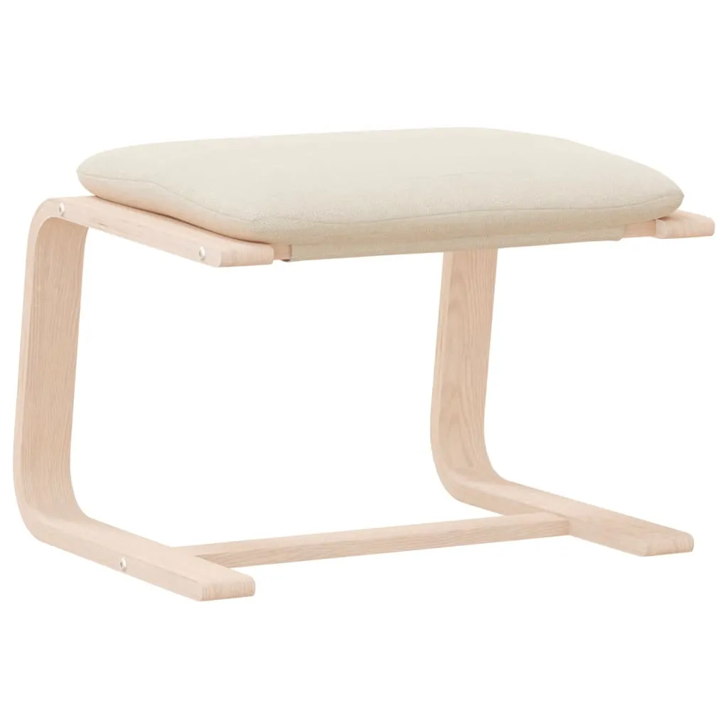 Sgabello Crema vidaXL 51x41x40 cm - Poggiapiedi Tessuto per Salotto