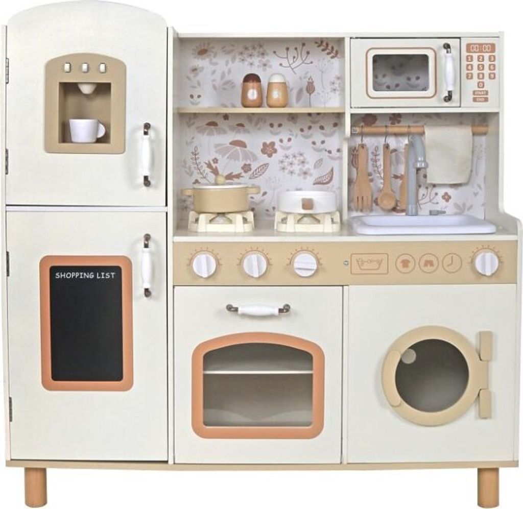 Cuisine en bois pour enfants avec des sons - Beige avec des Image du produit 