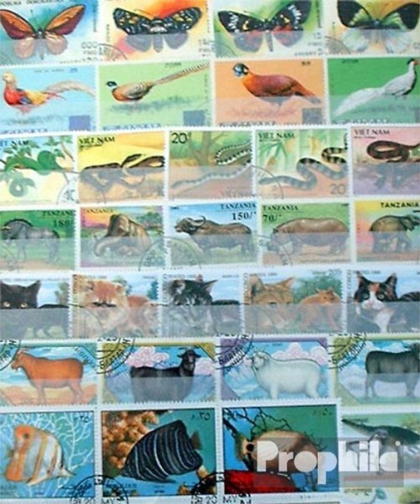 Briefmarken Motive 1.000 verschiedene Tiere Marken