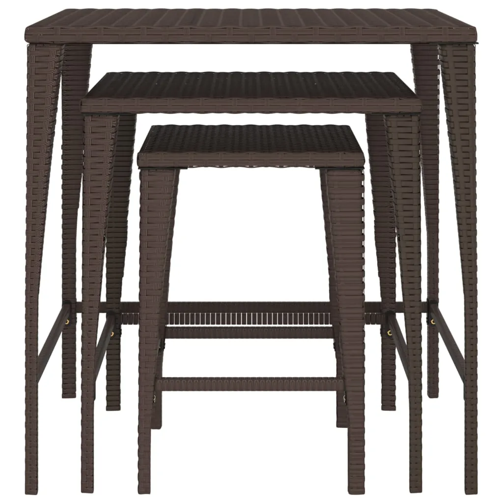 Tables de salon modulables pour petit espace : 3 tables d'appoint marron