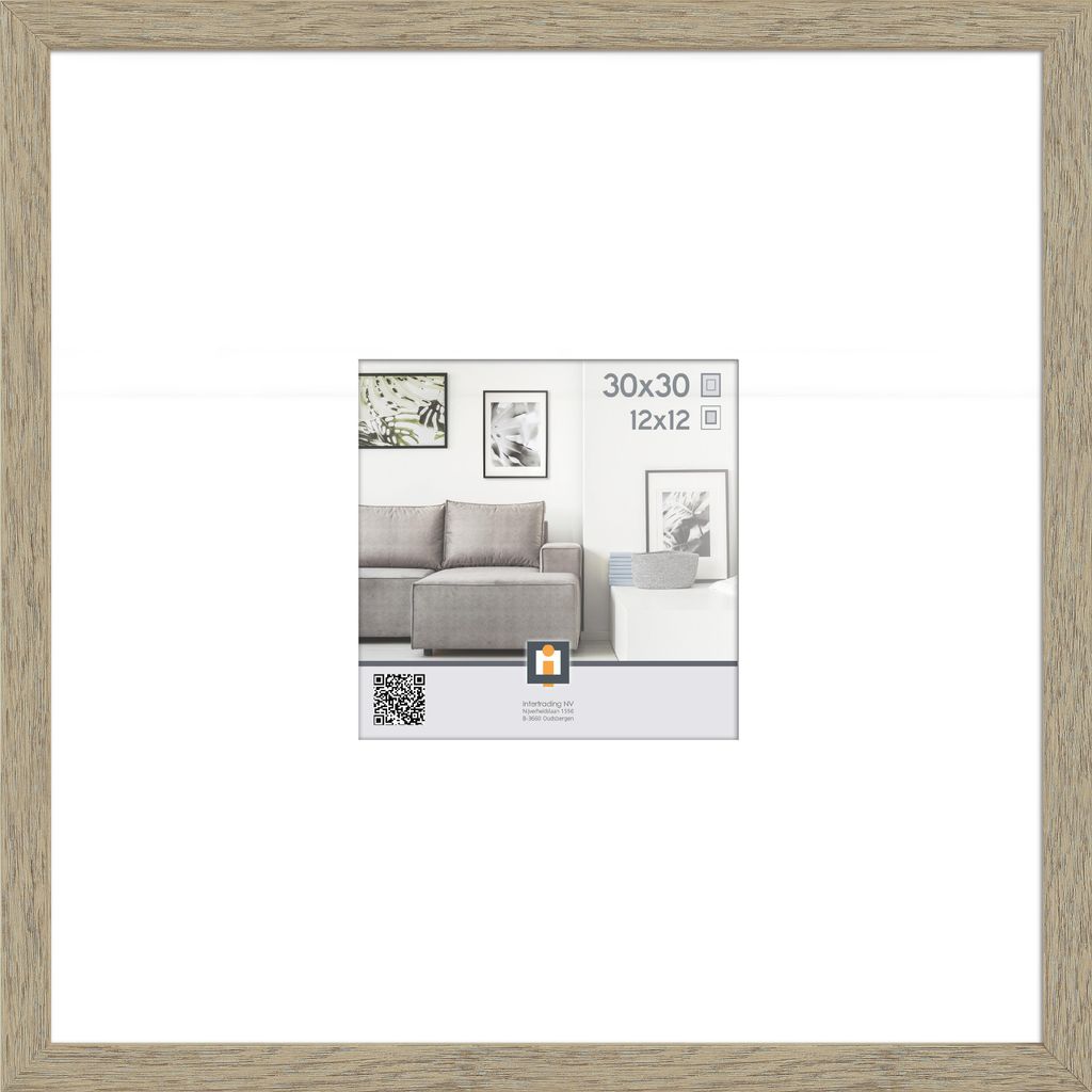 Bilderrahmen MADRID 30x30cm in Vintage-Eiche Optik aus Kunststoff und Glas