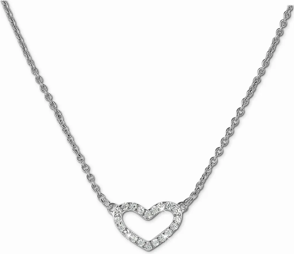Collier Femme en Argent Massif 925 avec un Pendentif Cœur SilberDream