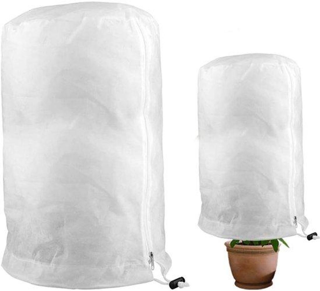 Winterbescherming für Pflanzen, große Vorstoßbeschutzhaube, Pflanzenbeschutzung Winter, Wintertuch für Pflanzen, Pflanzenbeschutzbeutel mit Rie...