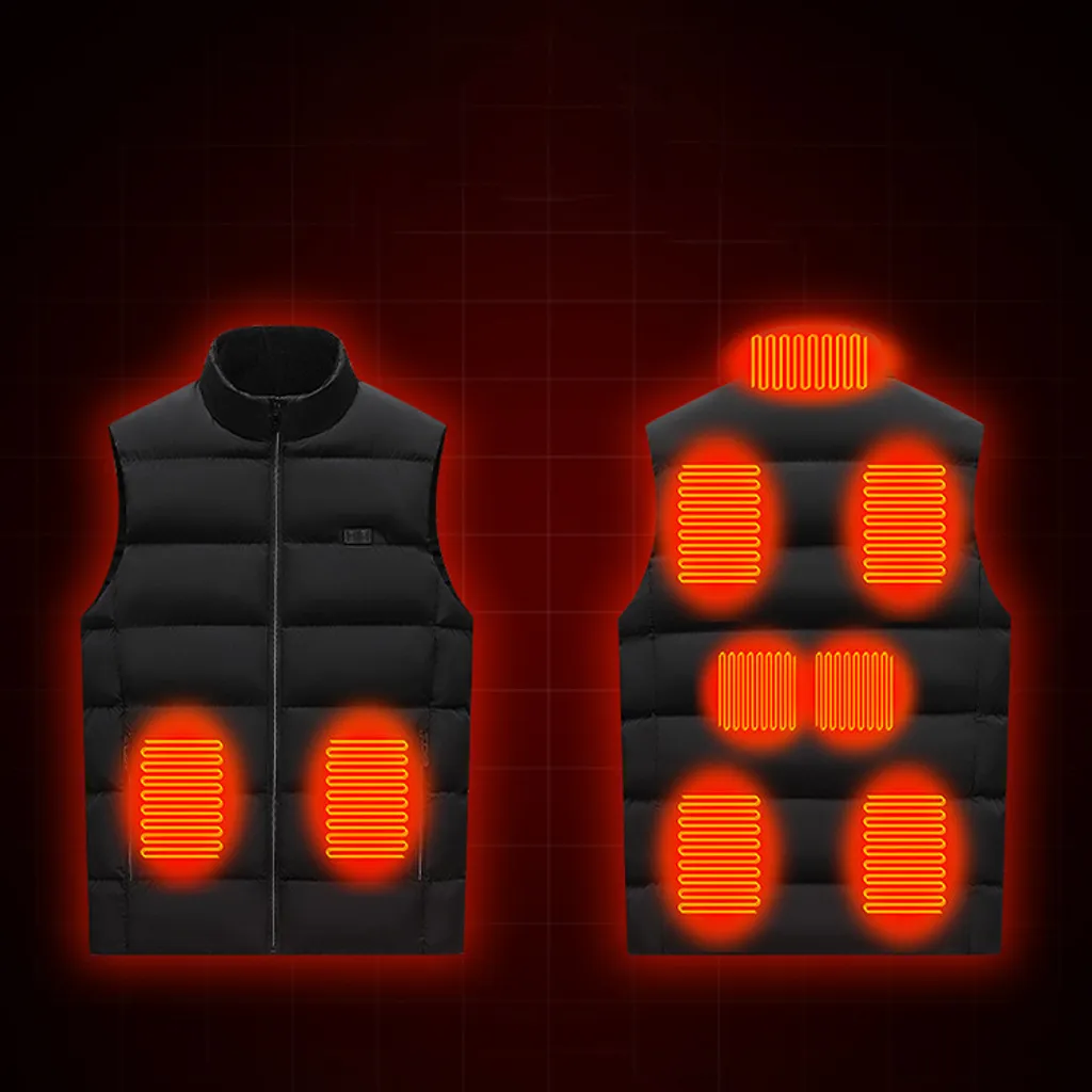 GOTOBI Gilet Riscaldato Uomo con Batteria da 16000mAh - Gilet Riscaldato con 9 Zone di Riscaldamento e 3 Temperature Regolabili, Gilet Riscaldato per Attività Outdoor Moto Ciclismo,S
