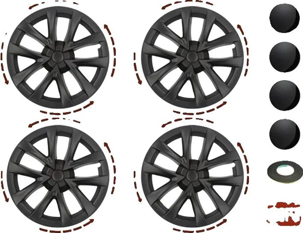 Enjoliveur noir mat à installation facile, lot de protection de roue ABS