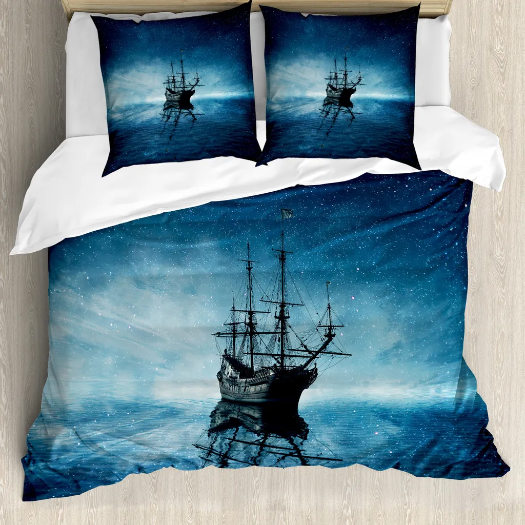 ABAKUHAUS Copripiumino Piratenschiff Antiacaro 155x220cm per Bambini