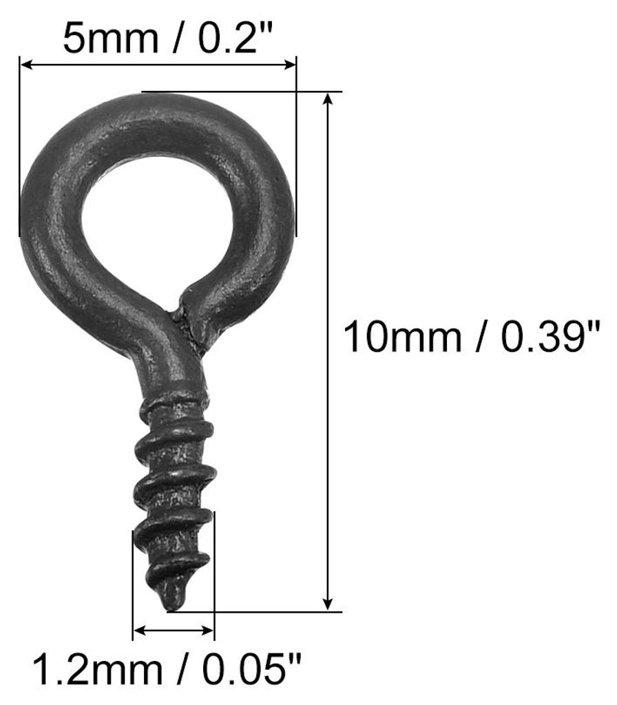 200 Stš¹ck Kleine Schraube Augenstifte Haken Mini ?sen Schrauben Gewinde 5x10x1.2mm Selbstschneidende Bolzen fš¹r Schmuck Herstellung Ergebniss...