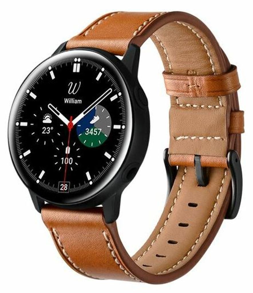 By Qubix Lederarmband - Braun - passend für Samsung Galaxy Produktbild 