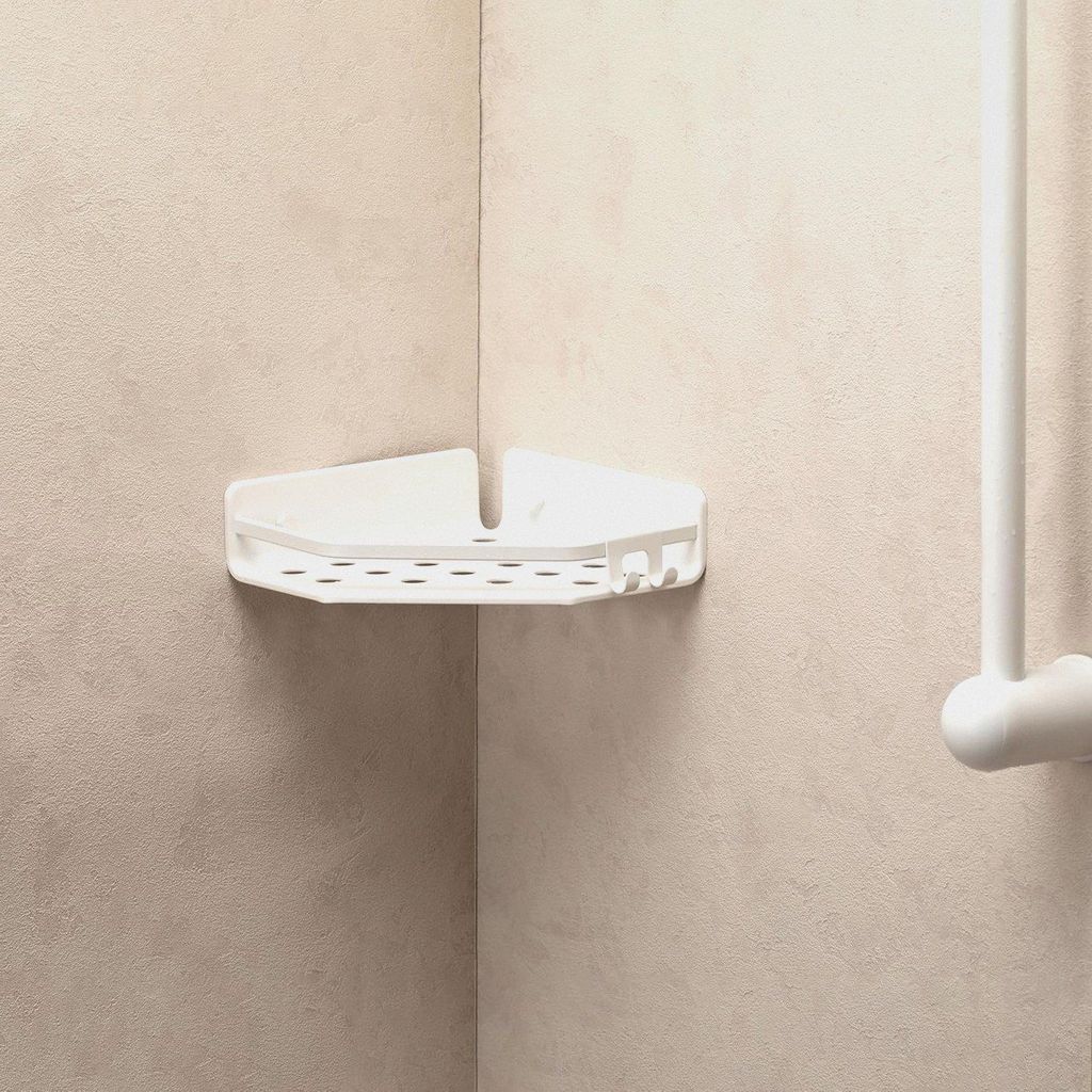 Duschablage Ohne Bohren Eckig Aluminium | Mit Schrauben und Quick Fix Befestigungssystem | Feuchtigkeitsbeständig | Schneller Wasserablauf | 20 x ...