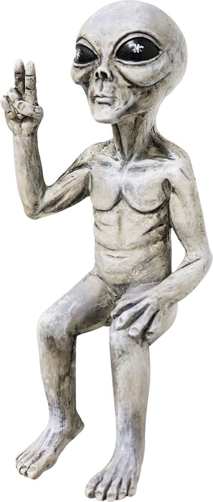 Alien-Figur, sitzend oder liegend, Untertassenmann, Harzstatue, Modellskulptur, Ornament, Spielzeug, Heim-, Büro-, Schreibtisch-, Innen- und Garte...