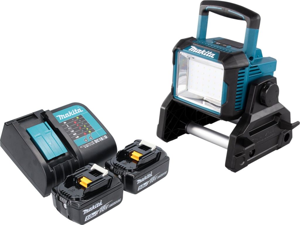 Makita DEADML 811 ST Akku Baustrahler 14,4 / 18 V 3000 lm LED + 2x Akku 5,0 Ah + Ladegerät