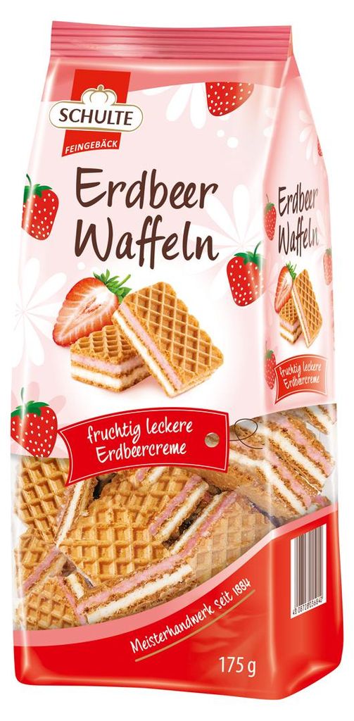 Wafle truskawkowo-waniliowe Schulte 175g Zdjęcie produktu 