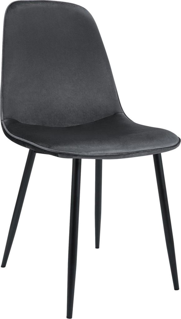 Dunkelgrauer Metallstuhl – Velvet Chair, ultimativer Sitzkomfort, Samtpolsterung