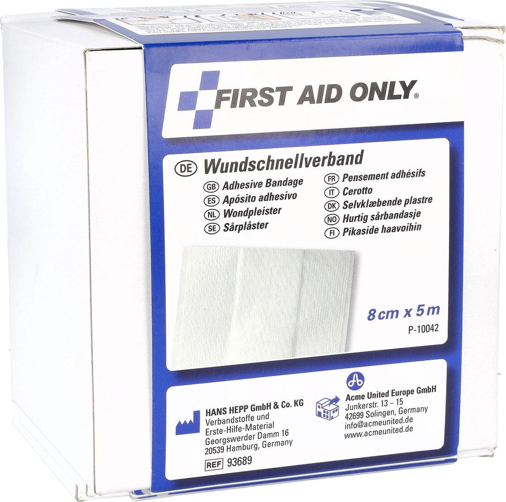 First Aid Only Pflaster Rolle 5 Meter x 8 cm Produktbild 