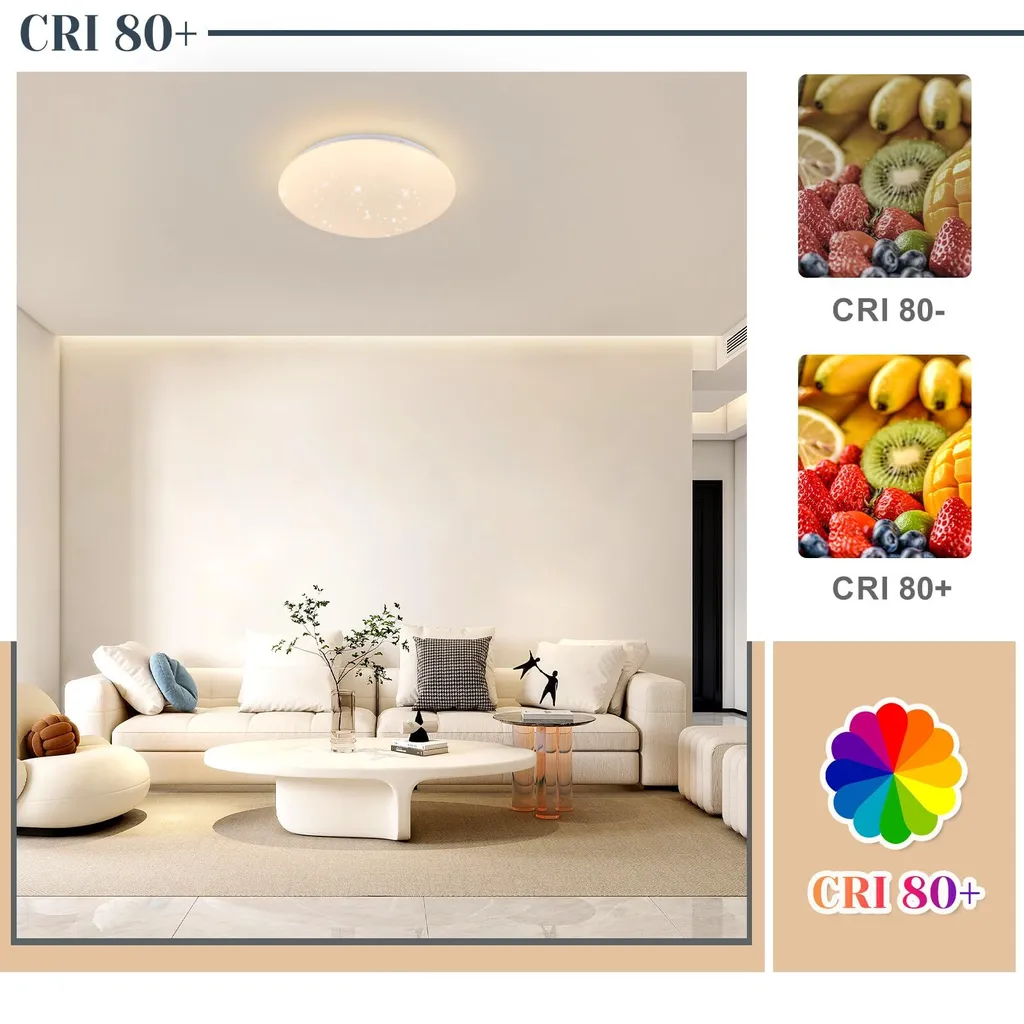 ZMH lampada a soffitto LED camera da letto Ø25cm corridoio lampada soffitto 12W cucina lampada cielo stellato bianco caldo 3000K illuminazione soffitto rotondo per corridoio camera dei bambini sala da pranzo - 5