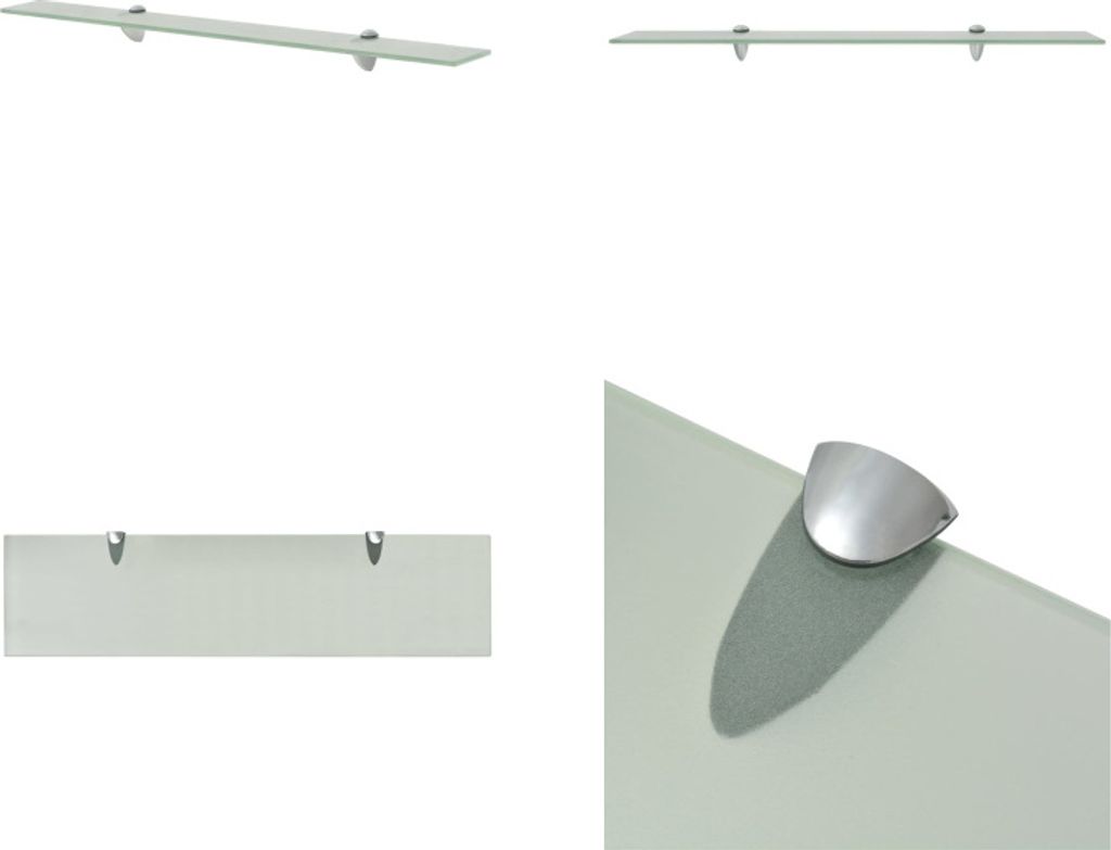 vidaXL Schwebendes Regal Glas 80x20 cm 8 mm - Schwebendes Regal - Schwebende Regale - Wandregal - Wandregale