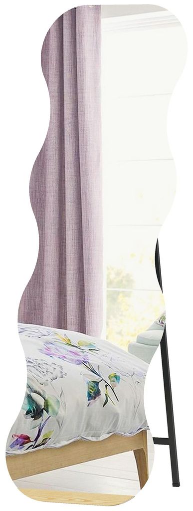 HOMCOM Ganzkörperspiegel 160x50 cm unregelmäßig gewellt Produktbild 