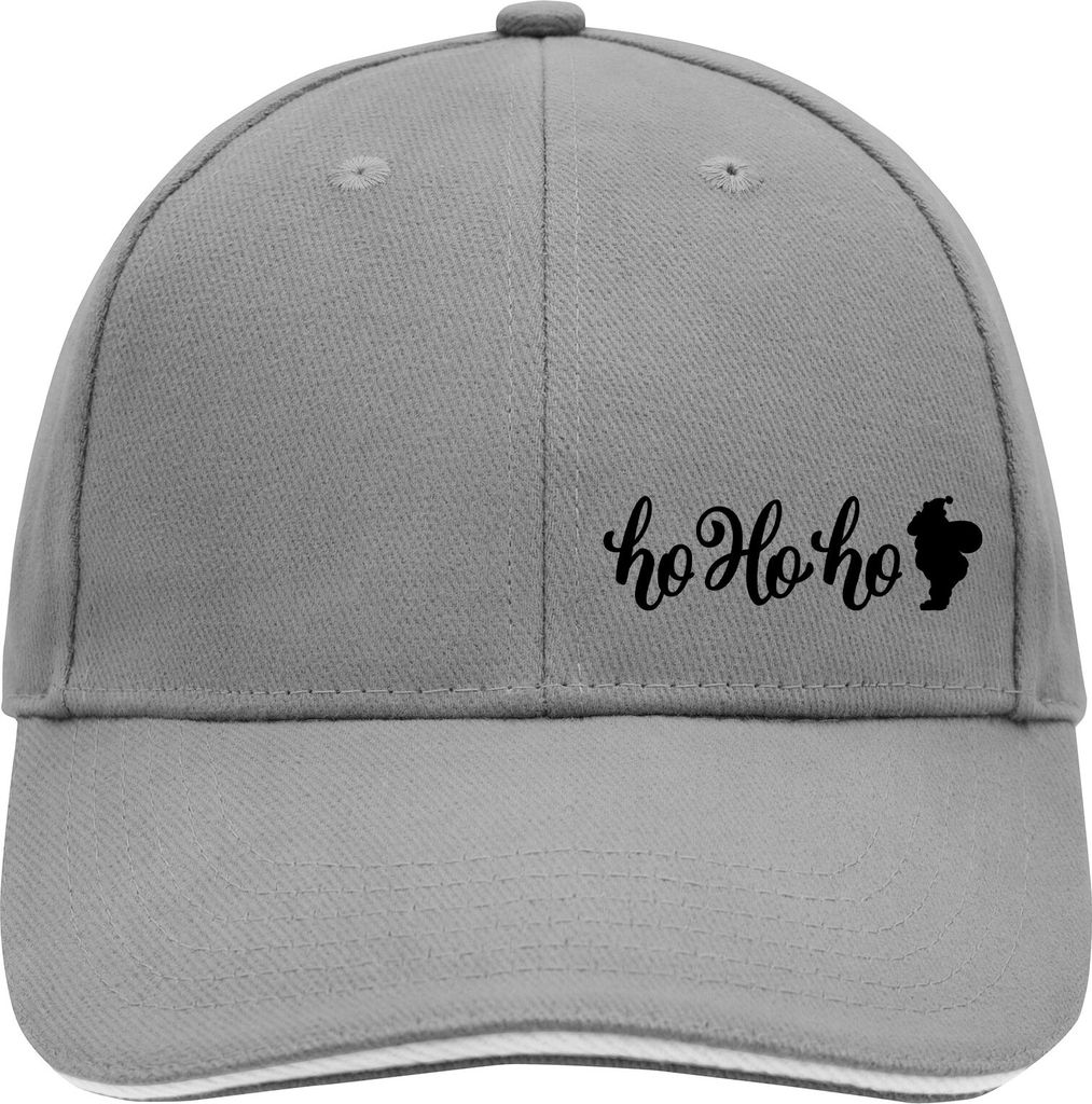 Huuraa Cappy Mütze Ho Ho Ho Weihnachtsmann Dark Grey/White Baumwolle 6-Panel Kappe Geschenkidee