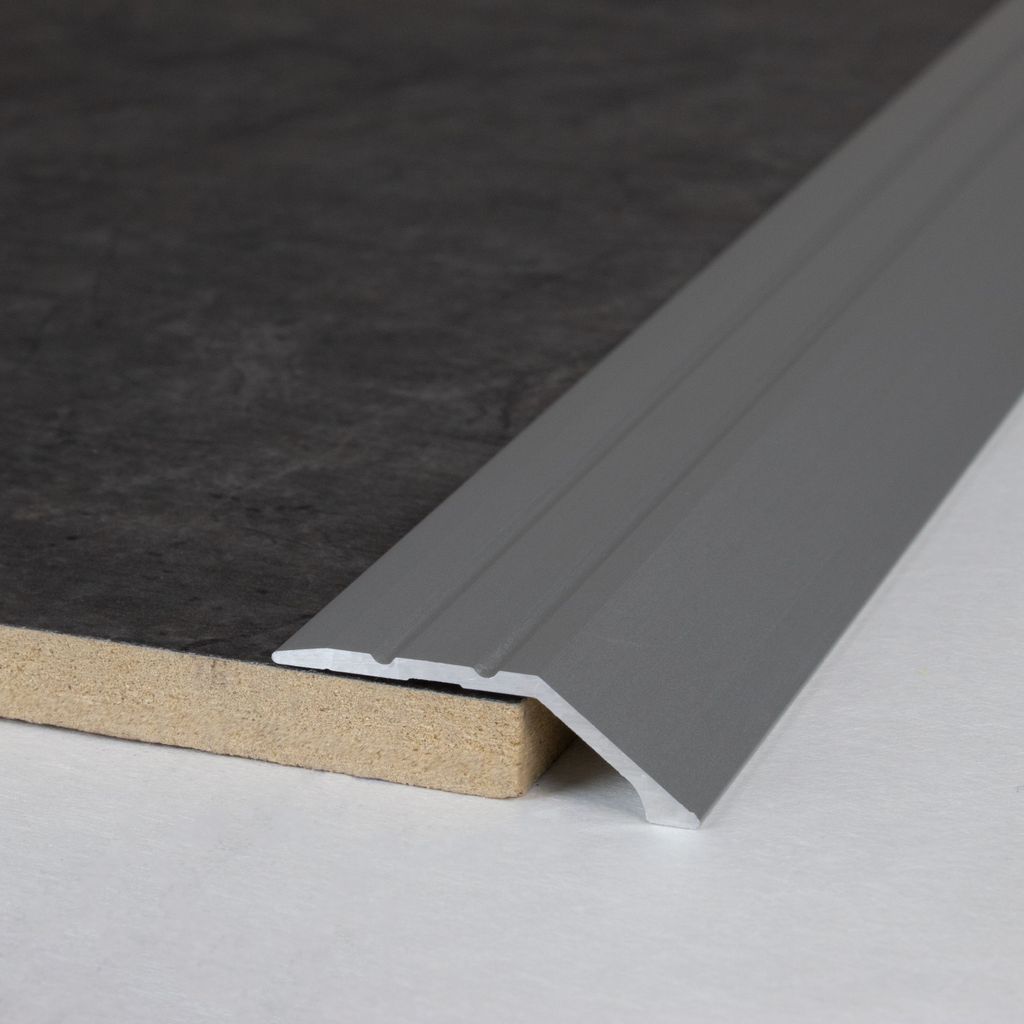 PROVISTON | Abschlussprofil | Aluminium eloxiert | Silber | Breite 34 mm | Höhe 8.5 mm | Länge 2700 mm | Selbstklebend | Einfassprofil | Einschub...