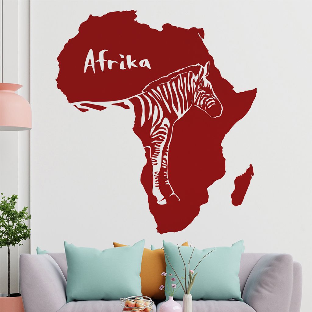 KIWISTAR Zebra u. Schriftzug Afrika Wandtattoo in 6 Größen - Wandaufkleber Wall Sticker - Dekoration, Küche, Wohnzimmer, Schlafzimmer, Badezimmer