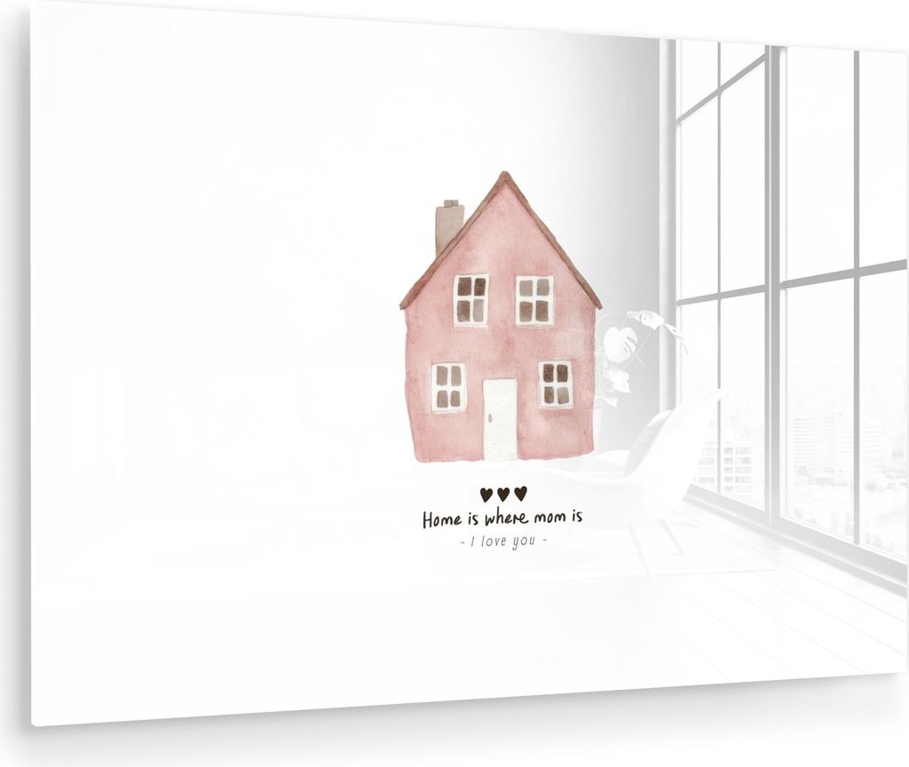 MuchoWow Glasbilder - Bilder auf Wandbild - Foto auf Glas Landhaus - Rosa - Zitat - Mutter 30x20 cm Wanddekoration aus Glas - Acrylglasbild - Acryl...