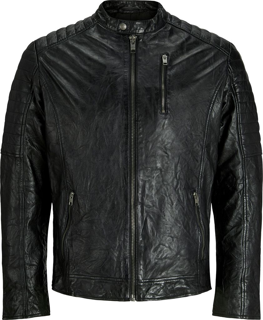 Jack & Jones Richard - Giacca in pelle nera - Grande L Immagine del prodotto 