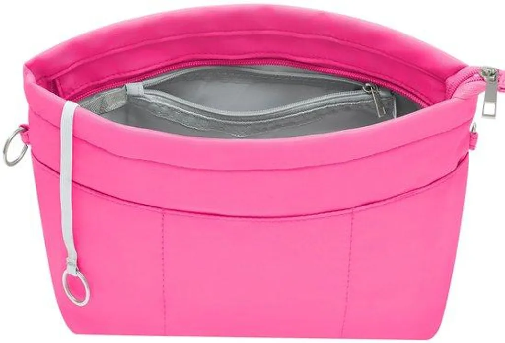 Rangement de sac à main en nylon rose, petit organisateur de poche