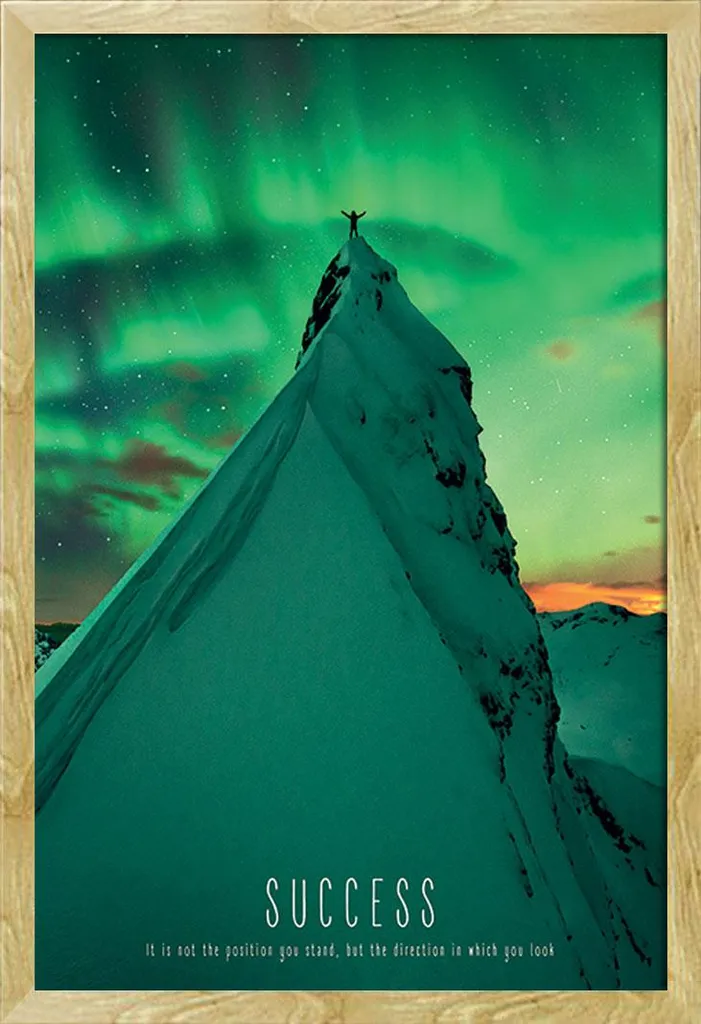 Quadro Motivazionale Successo Shinsuke 61x91,5 cm - Cornice Legno Faggio