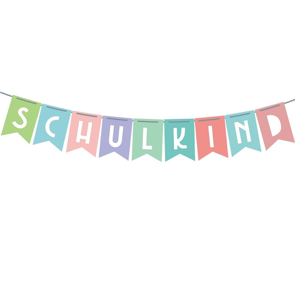 Oblique Unique Schuleinführung Girlande Schulkind Banner Produktbild 