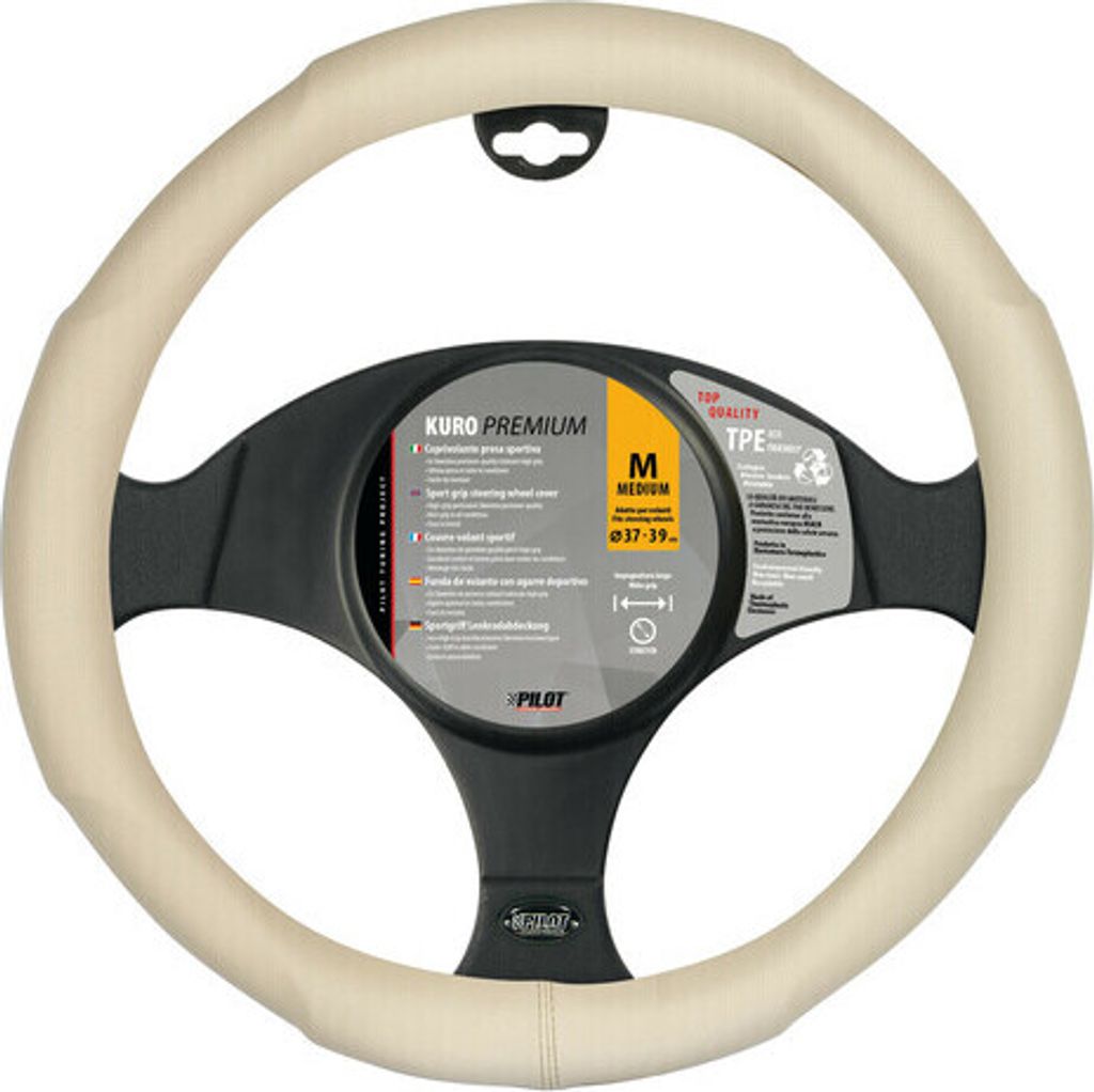 Kuro, Lenkradbezug aus Skeentex - M - Ø 37/39 cm - Beige