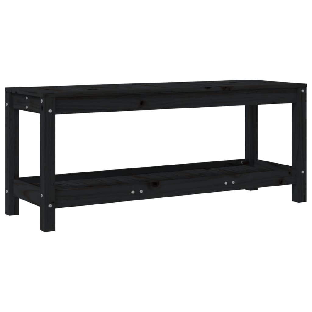 vidaXL Gartenbank Schwarz 108x35x45 cm Massivholz Kiefer Produktbild 