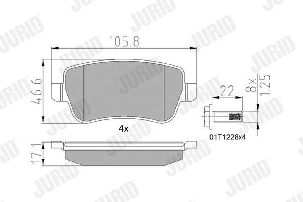 Jeu de plaquettes de frein arrière pour berline FIAT CROMA 194