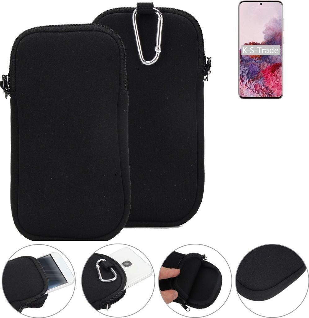 K-S-Trade Neopren-Hülle Handyhülle kompatibel mit Samsung Galaxy S20 SD865 Schutzhülle Neoprenhülle Sleeve Schutz-Hülle Gürtel Tasche Case