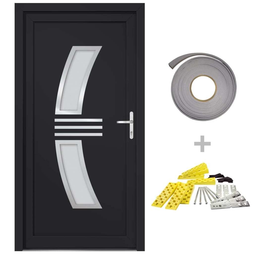 Haustür Anthrazit 98x208 cm PVC