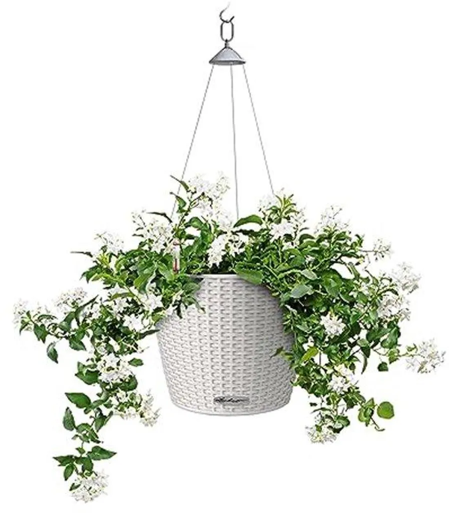 Lot de 2 bacs de jardin gris clair 28 cm pour fleurs et plantes extérieures